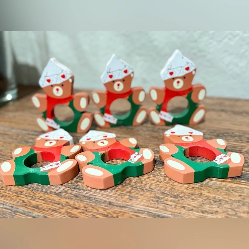 Teddy bear napkins holder  6 pieces